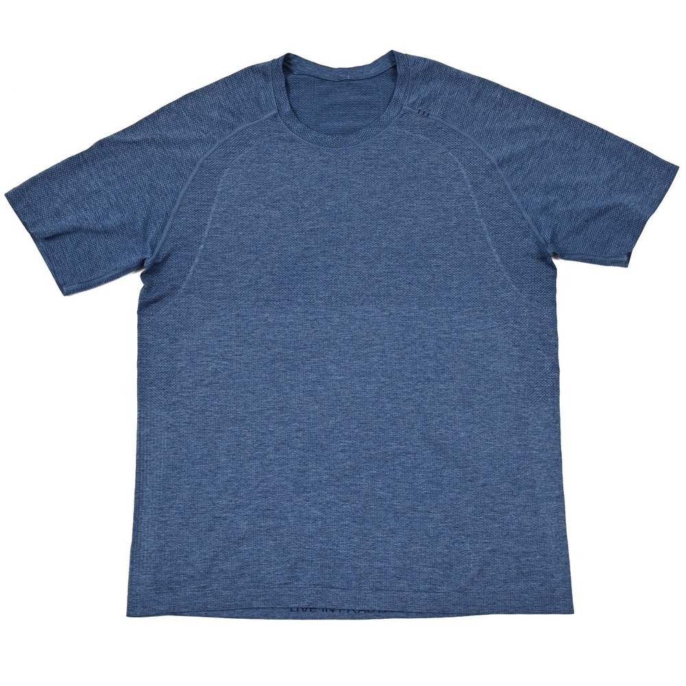 Lulemon Men's Large Metal Vent Tech Short-Sleeve Shirt Blue Performance Gym